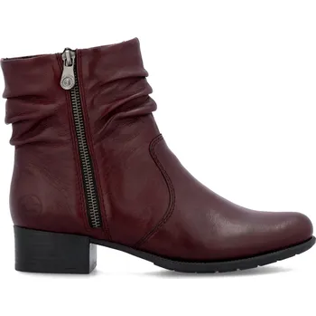 Dámská zimní obuv Dámské kožené kotníkové boty dva zipy RIEKER 78656-35 červené #Velikost: 38