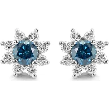 Náušnice Náušnice ve tvaru kvítků s modrými diamanty Vyom