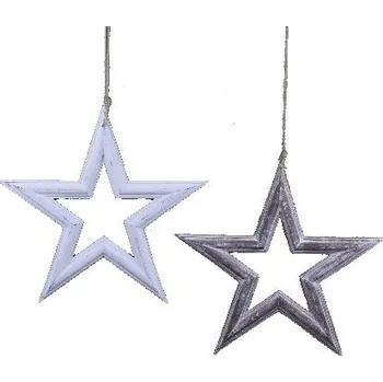 Vánoční dekorace Hvězda dřevěná, balení obsahuje 2 kusy!, V|Ego Dekor