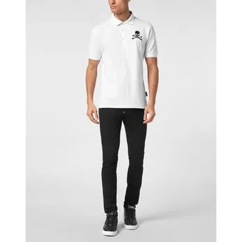Pánské oblečení PHILIPP PLEIN Polokošile 9407 Bílá Slim Fit S