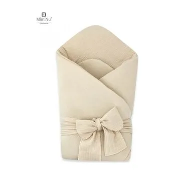 Dětský pokoj KIECZMERSKI Rożek niemowlęcy z kokardą MUŚLIN bawełna 100% ciepły beż