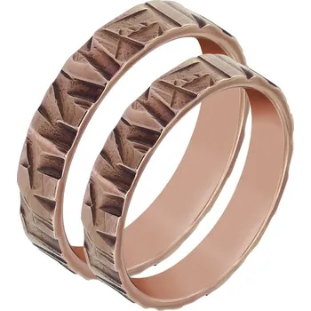 Prsten Snubní prsteny s reliéfem pozlacené na hnědo Ferskia