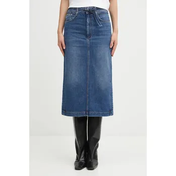 Dámská sukně Džínová sukně Sportmax BIBLIOS modrá barva, midi, 2522106215600, 38, 55X