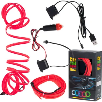 Svatební dekorace LED ambientní osvětlení do auta USB/12V - 3m červené