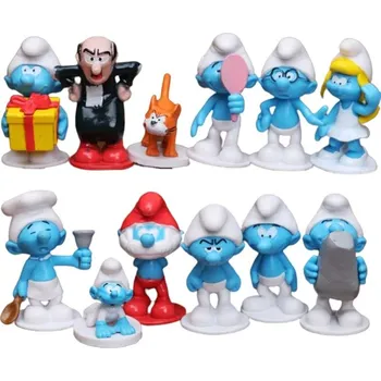 Svatební dekorace Dortová ozdoba Šmoulové - 12 kusů figurek