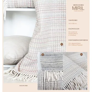 deka Bavlněný pléd Piel MIRIL 150 x 200 cm, světle béžová, PIEL S.A.