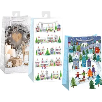 Dárková taška ARGUS vánoce 2025 Taška dárková vánoční mix 10x22 cm