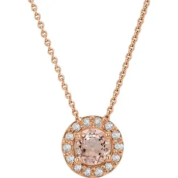 Přívěsek Halo přívěsek s morganitem a diamanty Vicky