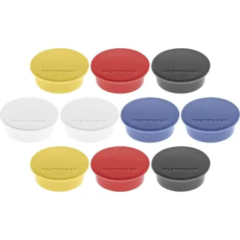 magnetoplan magnet (Ø x v) 40 mm x 13 mm kulatý bílá, žlutá, červená, černá, modrá 10 ks 1662010