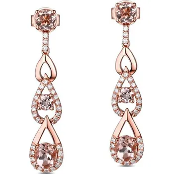 Náušnice Visací náušnice s morganity a diamanty Rhemy