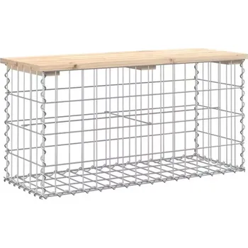 Zahradní lavice Zahradní lavička, gabion styl, přírodní dřevo, HAIFA 3