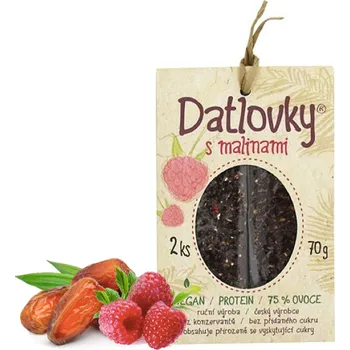 Dětská výživa DATLOVKY RAW Jemné datlové tyčinky 2 ks MALINY, 70 g