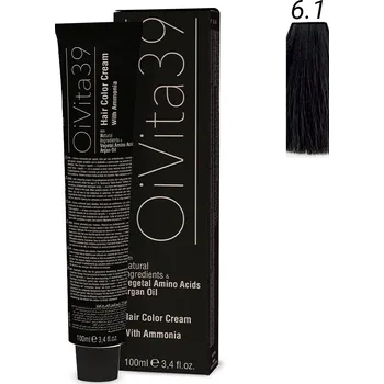 Barva na vlasy OiVita39 Hair Color Cream with Ammonia 6.1 - Profesionální krémová barva na vlasy s amoniakem 100 ml