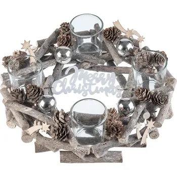 Vánoční dekorace LIVARNO home Adventní věnec (stříbrná)