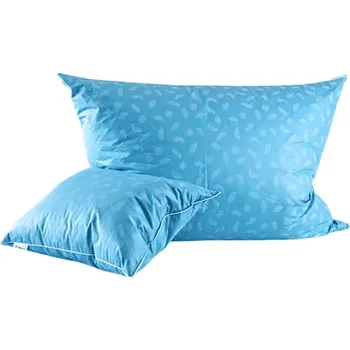 Povlak na dekorativní polštářek Ušitá sypka na polštář Sulpa modrá s peříčkem 70x90 cm