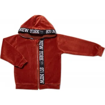 Kojenecká souprava Mamatti Dětská tepláková souprava Velvet zapínání na zip, Fox, hnědá, vel. 80