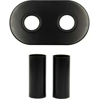 Radiátor CERANO - Koupelnový radiátorový set Lincoln - ústřední vytápění - středové připojení 50 mm - 559W - černá matná - 1800x500 mm