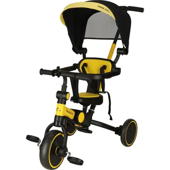 Svatební dekorace Dětská tříkolka Trike fix Elite žlutočerná se stříškou