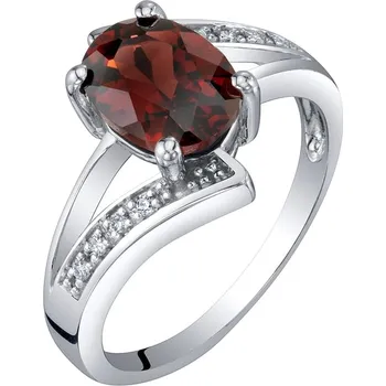 Prsten Zlatý diamantový prsten s granátem Keaton