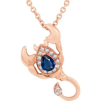 Přívěsek Safírový přívěsek ve znamení Štíra s diamanty Escorpión