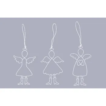 Vánoční dekorace Závěs andílek, bílá, balení obsahuje 3 kusy!|Ego Dekor