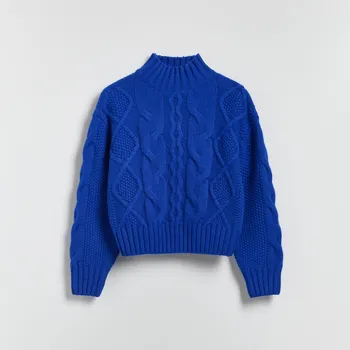 Dámský svetr Reserved - Vlněný svetr - kobaltově modrá - 019HV-47X - 019HV-47X-M