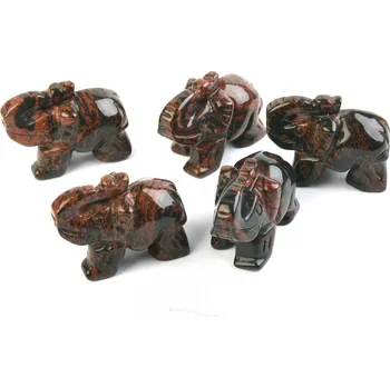 Přírodní kámen Slon pro štěstí obsidián mahagonový