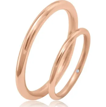Prsten Zlaté jednoduché snubní prsteny se skrytým diamantem Syrma