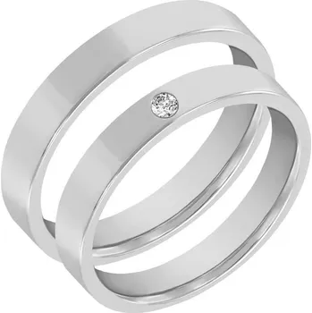 Prsten Zlaté snubní prsteny s diamantem Bren