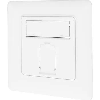 Elektrická zásuvka Digitus DN-9010/8-1 síťová zásuvka pod omítku panel s čelní deskou a rámečkem CAT 6A bílá