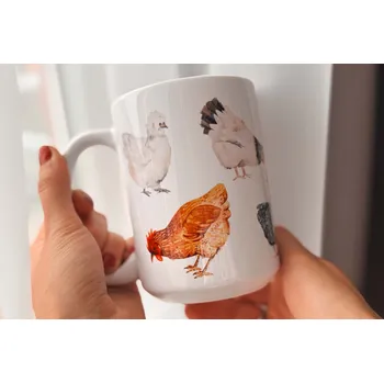 ePiPí Velký keramický hrnek 450 ml - Slepice