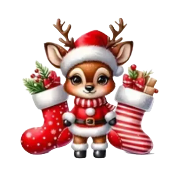 Vánoční dekorace Nažehlovací obrázek - vánoční sobík X (8,7 x 9,0 cm)