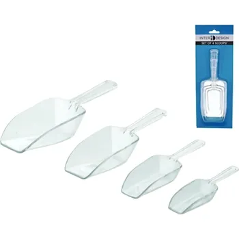 Odměrka Dávkovací lopatka průhledná SADA 4 ks