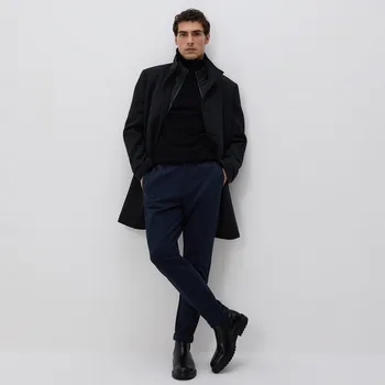 Reserved - Kalhoty chino s slim nažehlenými puky - tmavomodrá - 6695L-59X - 6695L-59X-XXL