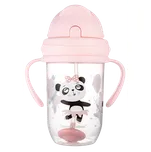 CANPOL BABIES Exotic Animals nevylévací hrneček se slámkou a závažím růžový 270 ml