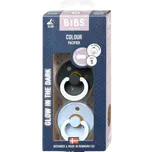 BIBS Colour Noční dudlíky z přírodního kaučuku - velikost 1, Iron/Baby Blue 2 ks