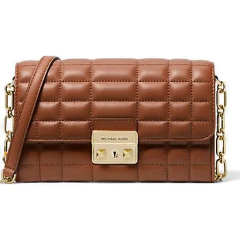 Michael Kors Tribeca prošívaná kůže kabelka hnědá luggage + doprava zdarma