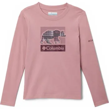Dívčí tričko Columbia Hazeldel Hill™ LS Graphic Tee J 1954941659 - eraser pink/barely printed S