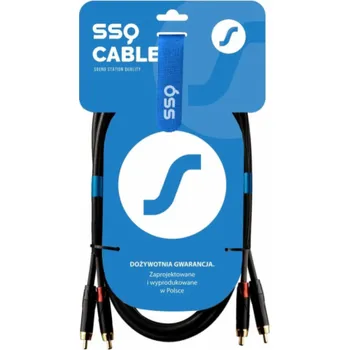 Audio kabel SSQ RCARCA3 - kabel 2x RCA - 2x RCA - 3 m, Černá