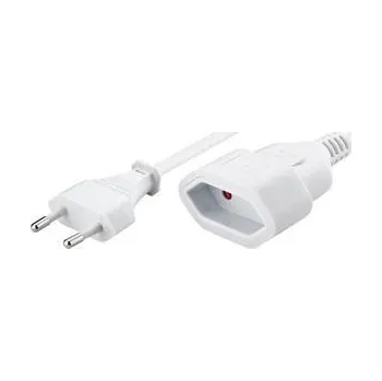 Prodlužovací kabel PremiumCord Kabel síťový prodlužovací dvojvidlice 230V 5m bílý