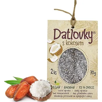 Dětská výživa DATLOVKY RAW Jemné datlové tyčinky 2 ks KOKOS, 70 g