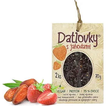 DATLOVKY RAW Jemné datlové tyčinky 2 ks JAHODY, 70 g