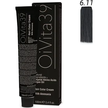 Barva na vlasy OiVita39 Hair Color Cream with Ammonia 6.11 - Profesionální krémová barva na vlasy s amoniakem 100 ml