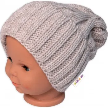 Čepice BABY NELLYS Zimní nadčasová čepice Mom and Baby, béžová