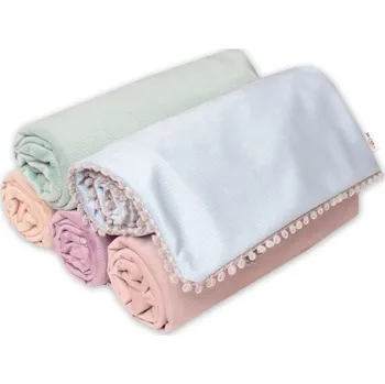 Dětská deka Dětská deka Velvet - oboustranná s ozdobným lemováním, Baby Nellys 100 x 75 cm, zelená