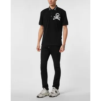Pánské oblečení PHILIPP PLEIN Polokošile 25563 Černá Slim Fit XXL