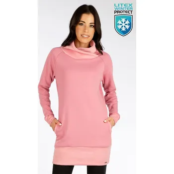 Dámské šaty Dámské zateplené mikinové šaty LITEX starorůžové S