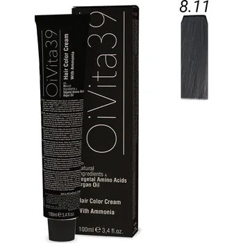 Barva na vlasy OiVita39 Hair Color Cream with Ammonia 8.11 - Profesionální krémová barva na vlasy s amoniakem 100 ml