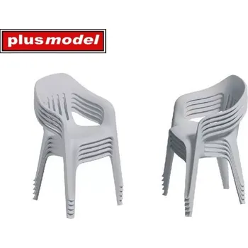 Plastikový model Plusmodel 1/35 Stacked plastic chairs (2 pcs.)