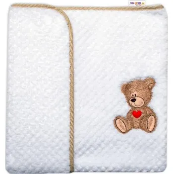 Dětská deka Baby Nellys Dětská deka Sweet dreams by TEDDY 80x100cm, flecce - bílá